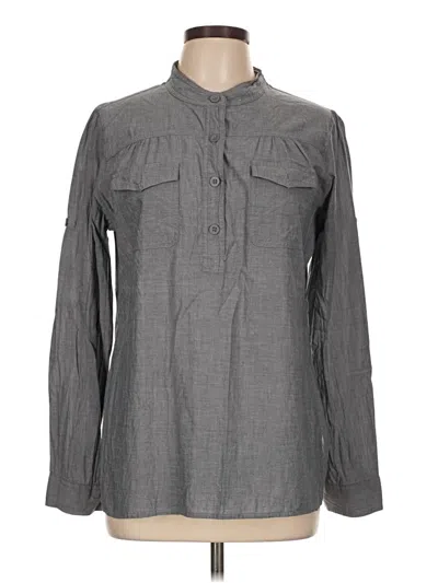 Pre-owned Gap Outlet Long Sleeve Blouse In Gray
