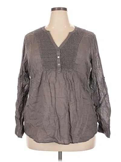Pre-owned Gap Outlet Long Sleeve Blouse In Gray