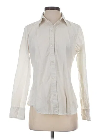 Pre-owned Gap Outlet Long Sleeve Blouse In Ivory