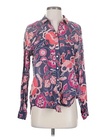 Pre-owned Gap Outlet Long Sleeve Blouse In Pink