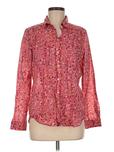 Pre-owned Gap Outlet Long Sleeve Blouse In Pink