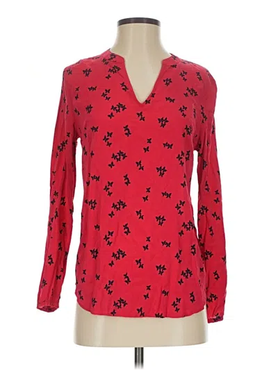Pre-owned Gap Outlet Long Sleeve Blouse In Red