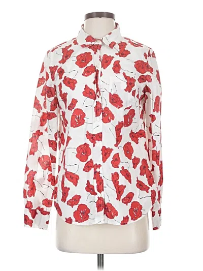 Pre-owned Gap Outlet Long Sleeve Blouse In Red