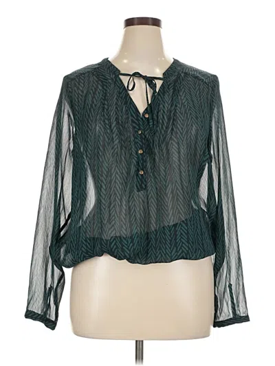 Pre-owned Gap Outlet Long Sleeve Blouse In Teal