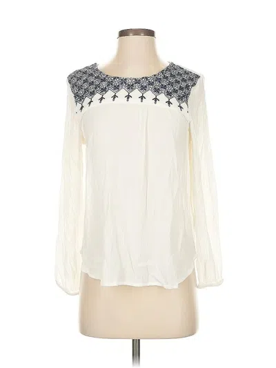 Pre-owned Gap Outlet Long Sleeve Blouse In White