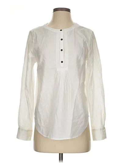 Pre-owned Gap Outlet Long Sleeve Blouse In White
