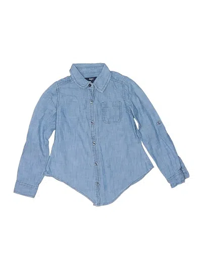 Pre-owned Gap Outlet Kids' Long Sleeve Button Down Shirt In Blue