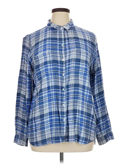 Pre-owned Gap Outlet Long Sleeve Button Down Shirt In Blue
