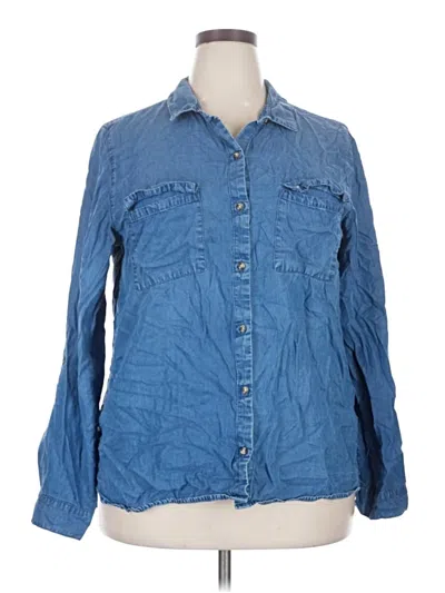Pre-owned Gap Outlet Long Sleeve Button Down Shirt In Blue