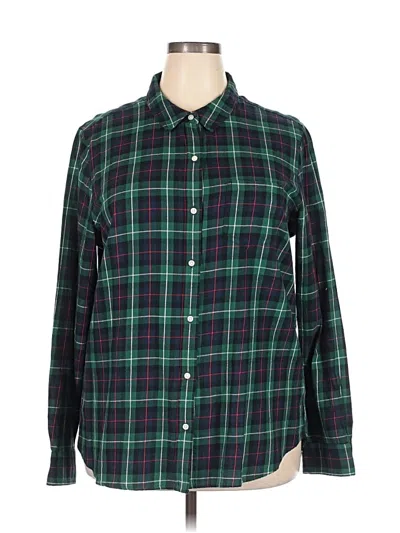Pre-owned Gap Outlet Long Sleeve Button Down Shirt In Green