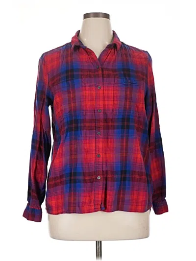 Pre-owned Gap Outlet Long Sleeve Button Down Shirt In Red