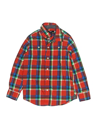 Pre-owned Gap Outlet Kids' Long Sleeve Button Down Shirt In Red