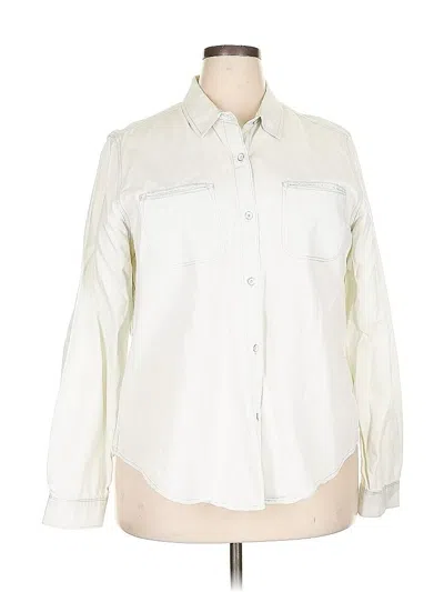 Pre-owned Gap Outlet Long Sleeve Button Down Shirt In White
