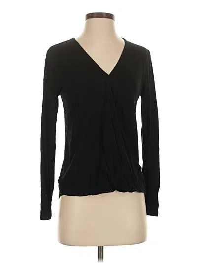 Pre-owned Gap Outlet Long Sleeve Top Black Plunge Neckline Tops