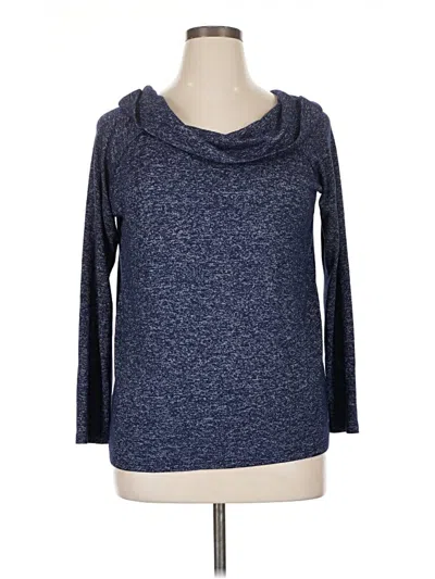 Pre-owned Gap Outlet Long Sleeve Top Blue Cowl Neck Tops