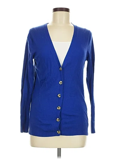 Pre-owned Gap Outlet Long Sleeve Top Blue Plunge Neckline Tops