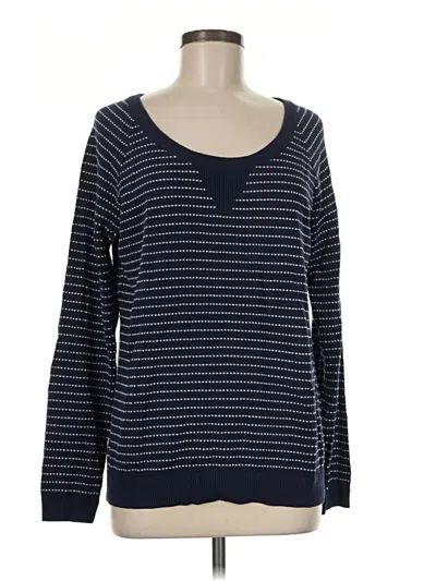 Pre-owned Gap Outlet Long Sleeve Top Blue Scoop Neck Tops