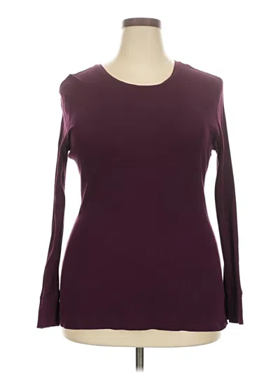 Pre-owned Gap Outlet Long Sleeve Top Burgundy Boatneck Tops