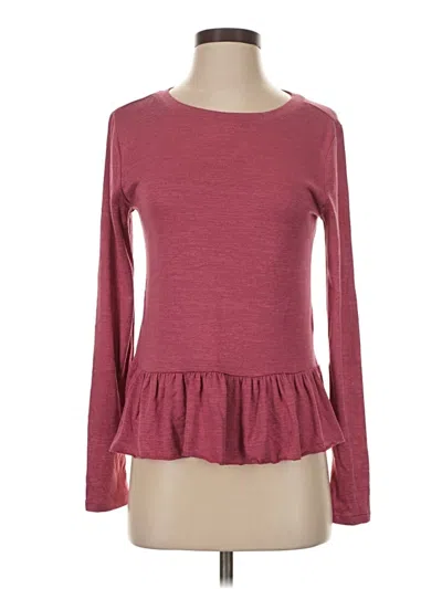 Pre-owned Gap Outlet Long Sleeve Top Burgundy Boatneck Tops