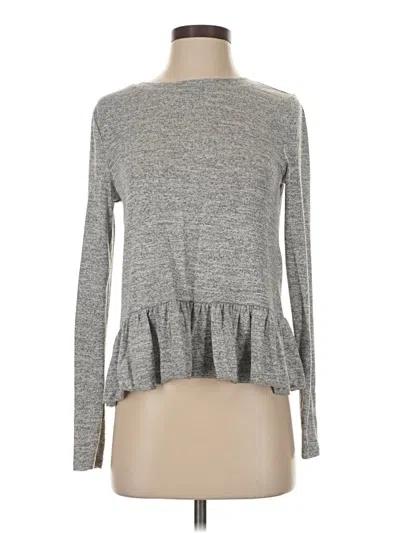 Pre-owned Gap Outlet Long Sleeve Top Gray Mock Neckline Tops