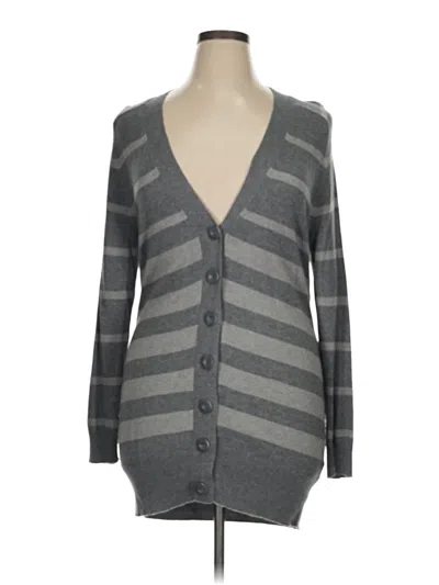 Pre-owned Gap Outlet Long Sleeve Top Gray Plunge Neckline Tops