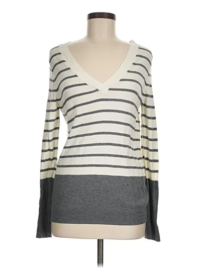 Pre-owned Gap Outlet Long Sleeve Top Gray V Neck Tops