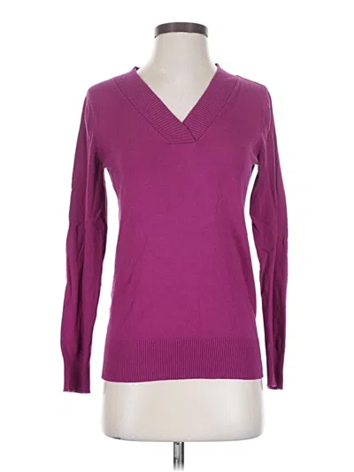 Pre-owned Gap Outlet Long Sleeve Top Purple V-neck Tops