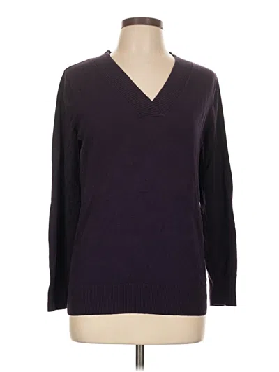 Pre-owned Gap Outlet Long Sleeve Top Purple V-neck Tops
