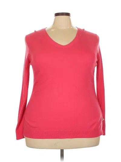 Pre-owned Gap Outlet Long Sleeve Top Red V-neck Tops