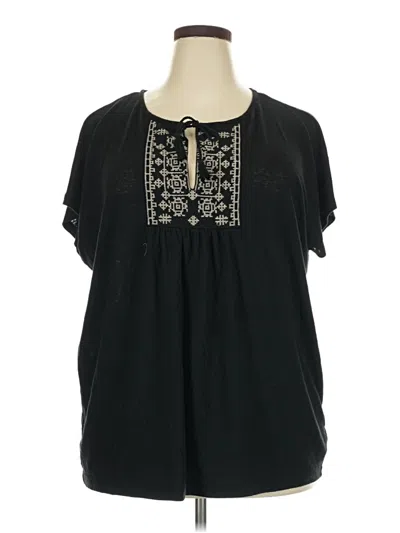 Pre-owned Gap Outlet Short Sleeve Blouse In Black