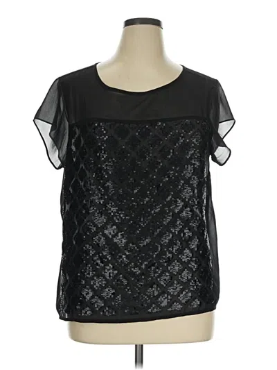 Pre-owned Gap Outlet Short Sleeve Blouse In Black