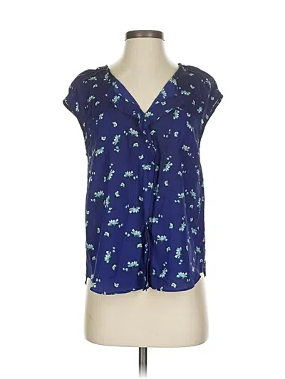 Pre-owned Gap Outlet Short Sleeve Blouse In Blue