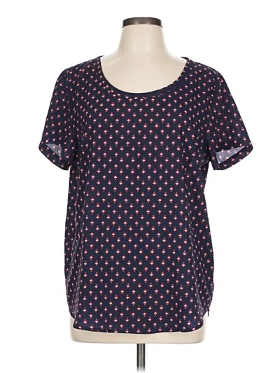 Pre-owned Gap Outlet Short Sleeve Blouse In Blue