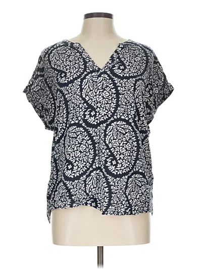 Pre-owned Gap Outlet Short Sleeve Blouse In Blue