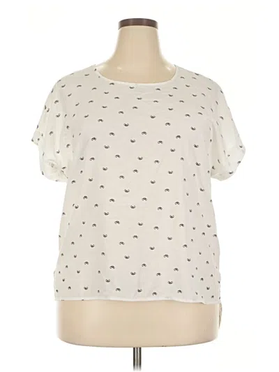 Pre-owned Gap Outlet Short Sleeve Blouse In Ivory