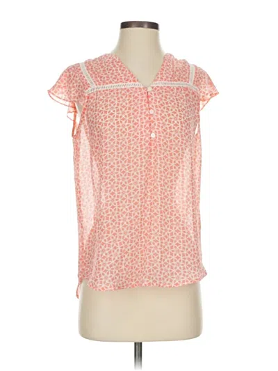 Pre-owned Gap Outlet Short Sleeve Blouse In Pink