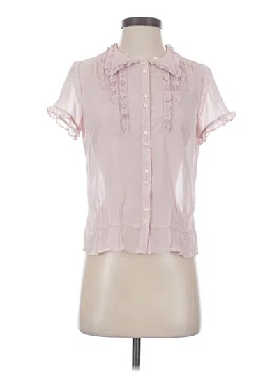 Pre-owned Gap Outlet Short Sleeve Blouse In Pink