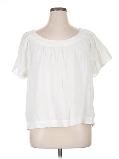 Pre-owned Gap Outlet Short Sleeve Blouse In White