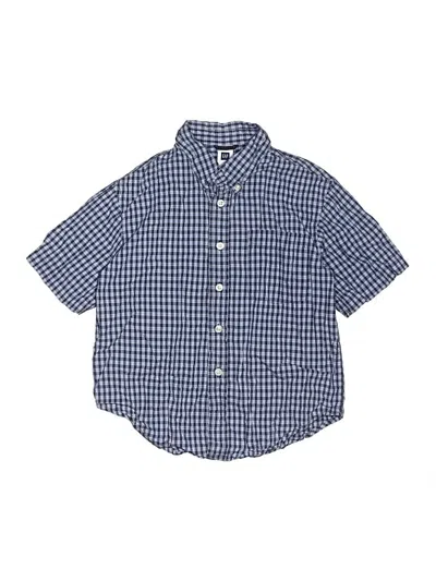 Pre-owned Gap Outlet Kids' Short Sleeve Button Down Shirt In Blue