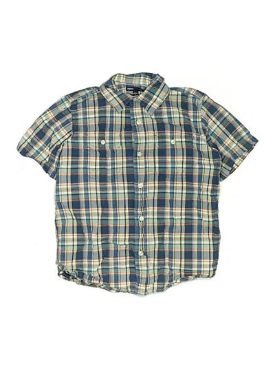 Pre-owned Gap Outlet Kids' Short Sleeve Button Down Shirt In Blue