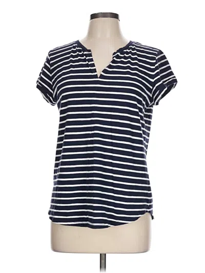 Pre-owned Gap Outlet Short Sleeve Henley Shirt In Blue