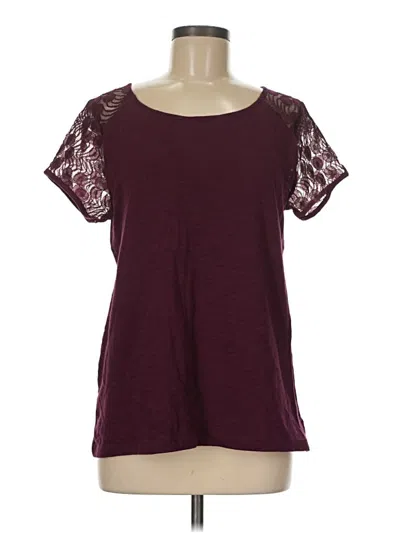 Pre-owned Gap Outlet Short Sleeve Top Burgundy Scoop Neck Tops