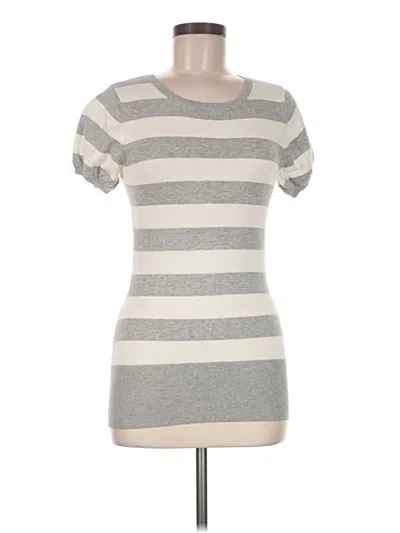 Pre-owned Gap Outlet Short Sleeve Top Gray Boatneck Tops