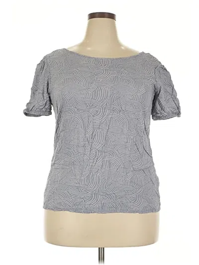Pre-owned Gap Outlet Short Sleeve Top Gray Square Neckline Tops