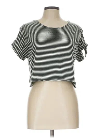 Pre-owned Gap Outlet Short Sleeve Top Green Keyhole Neckline Tops