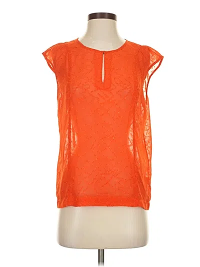 Pre-owned Gap Outlet Short Sleeve Top Orange Keyhole Neckline Tops