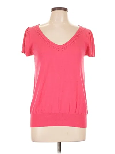 Pre-owned Gap Outlet Short Sleeve Top Pink Sweetheart Neckline Tops