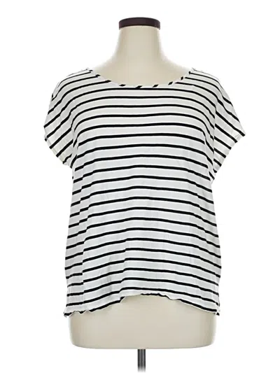 Pre-owned Gap Outlet Short Sleeve Top White Stripes Pattern Boatneck Tops
