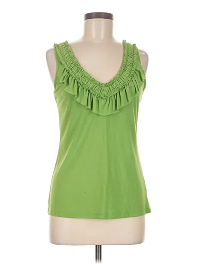 Pre-owned Gap Outlet Sleeveless Top Green Ruffles Neckline Tops
