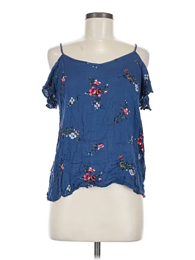 Pre-owned Gap Outlet Tank Top Blue Cold Shoulder Neckline Tops